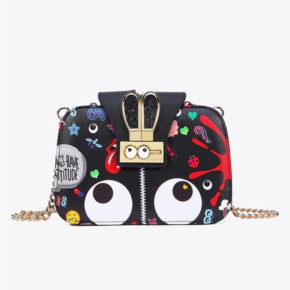 Crossbody Handbag with Clutch pocket - Black - Picture 6 of 15